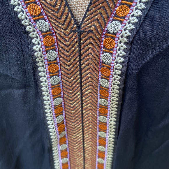 ASOS gorgeous black midi sheer dress with a beautiful trim, great neck line - Picture 5 of 15